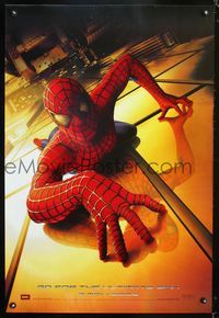 1p346 SPIDER-MAN DS reproduction poster '02 Tobey Maguire crawling up wall, Marvel Comics!