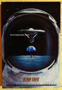 1p347 STAR TREK one-sheet poster R91 William Shatner, cool Enterprise in space helmet reflection!