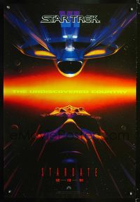1p349 STAR TREK VI DS teaser 1sh '91 William Shatner, Leonard Nimoy, DeForest Kelley, James Doohan