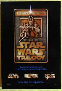 1p353 STAR WARS TRILOGY 1sh '97 George Lucas sci-fi epic, Mark Hamill, Harrison Ford, Carrie Fisher