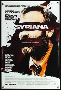 1p367 SYRIANA DS advance one-sheet movie poster '05 George Clooney blindfolded & gagged!