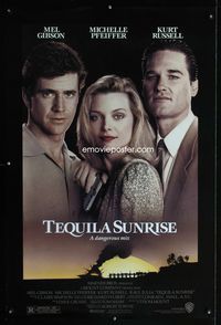 1p370 TEQUILA SUNRISE one-sheet movie poster '88 Mel Gibson, Michelle Pfeiffer, Kurt Russell