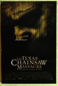 1p372 TEXAS CHAINSAW MASSACRE DS advance 1sheet '03 cool horror image, Jessica Biel, Jonathan Tucker