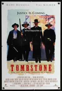 1p384 TOMBSTONE DS one-sheet poster '93 Kurt Russell as Wyatt Earp, Val Kilmer as Doc Holliday!