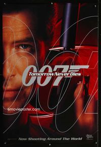 1p386 TOMORROW NEVER DIES DS teaser one-sheet '97 Pierce Brosnan as James Bond 007, Jonathan Pryce