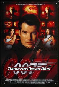1p385 TOMORROW NEVER DIES DS one-sheet poster '97 Pierce Brosnan as James Bond 007, Jonathan Pryce