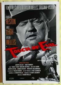 1p387 TOUCH OF EVIL heavy stock one-sheet poster R98 Orson Welles, Charlton Heston, Janet Leigh