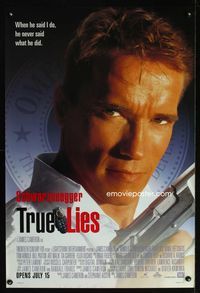 1p392 TRUE LIES advance style A one-sheet movie poster '94 Schwarzenegger, Curtis