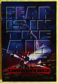 1p393 TURBULENCE teaser one-sheet movie poster '97 Ray Liotta, Lauren Holly, cool airplane image!