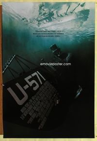 1p397 U-571 DS one-sheet poster '00 Matthew McConaughey, Bill Paxton, Harvey Keitel, cool submarine!