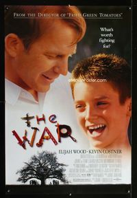 1p409 WAR DS one-sheet movie poster '94 Kevin Costner, young Elijah Wood, Mare Winningham!
