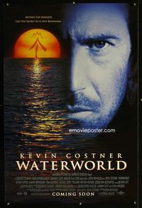 1p413 WATERWORLD DS advance one-sheet '95 Kevin Costner sci-fi, Dennis Hopper, Jeanne Tripplehorn