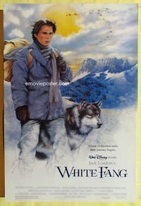 1p417 WHITE FANG DS one-sheet movie poster '91 Ethan Hawke, Jack London, James Remar