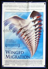 1p422 WINGED MIGRATION DS one-sheet movie poster '01 cool flying geese image, nature documentary!