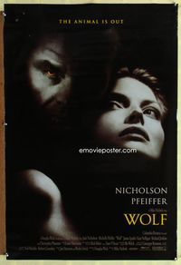 1p424 WOLF DS one-sheet movie poster '94 Jack Nicholson, Michelle Pfeiffer, James Spader