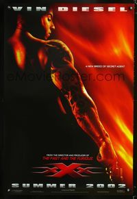 1p431 XXX DS teaser one-sheet movie poster '02 Vin Diesel, sexy Asia Argento!