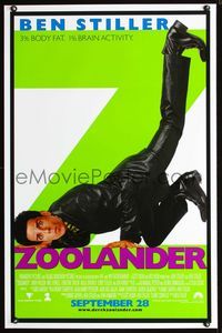 1p436 ZOOLANDER DS advance one-sheet '01 Ben Stiller, Owen Wilson, Will Ferrell, absurd comedy!