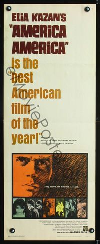 1q028 AMERICA AMERICA insert movie poster '64 Elia Kazan's immigrant biography of his uncle!