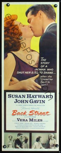 1q041 BACK STREET insert movie poster '61 Susan Hayward & John Gavin romantic close up!