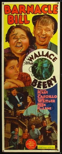 1q051 BARNACLE BILL insert poster '41 Wallace Beery, Marjorie Main, Leo Carrillo, Virginia Weidler