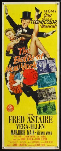 1q057 BELLE OF NEW YORK insert movie poster '52 great image of Fred Astaire & sexy Vera-Ellen!