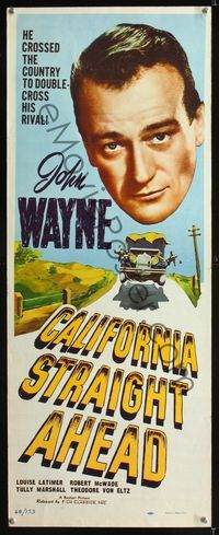 1q087 CALIFORNIA STRAIGHT AHEAD insert R48 John Wayne crossed the country to double-cross his rival!