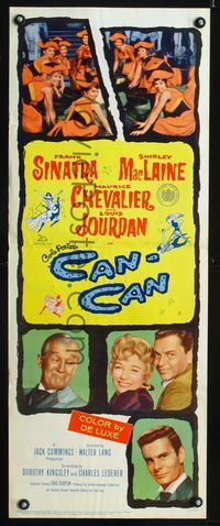 1q090 CAN-CAN insert movie poster '60 Frank Sinatra, Shirley MacLaine, Maurice Chevalier