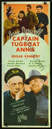 1q096 CAPTAIN TUGBOAT ANNIE insert movie poster '45 Jane Darwell, Edgar Kennedy