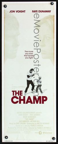 1q102 CHAMP insert movie poster '79 great image of Jon Voight boxing with little boy, Faye Dunaway