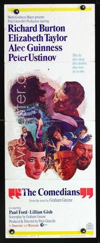 1q116 COMEDIANS insert '67 art of Richard Burton, Elizabeth Taylor, Alec Guinness & Peter Ustinov!