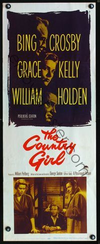1q124 COUNTRY GIRL insert movie poster '54 Grace Kelly, Bing Crosby, William Holden, Clifford Odets