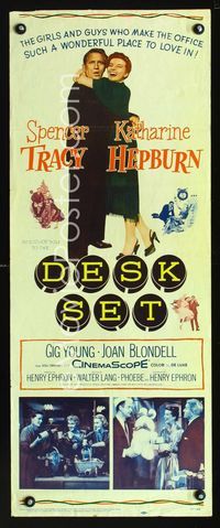 1q148 DESK SET insert '57 Spencer Tracy & Katharine Hepburn make the office a wonderful place!