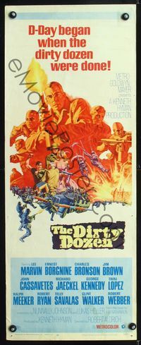 1q153 DIRTY DOZEN insert movie poster '67 Charles Bronson, Jim Brown, Lee Marvin, Robert Aldrich