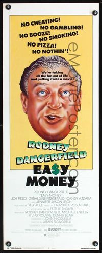 1q164 EASY MONEY insert movie poster '83 wacky headshot artwork of Rodney Dangerfield!