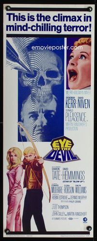 1q183 EYE OF THE DEVIL insert '67 Deborah Kerr, David Niven, Sharon Tate, mind-chilling terror!