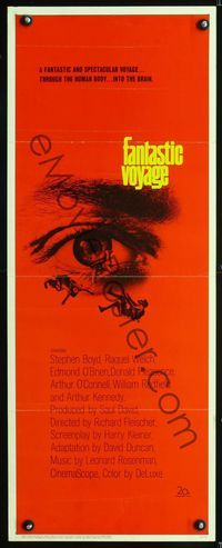 1q186 FANTASTIC VOYAGE insert movie poster '66 Richard Fleischer, cool eyeball sci-fi artwork!