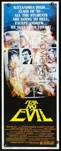 1q194 FEAR NO EVIL insert movie poster '81 the class of '81 are all going to Hell!