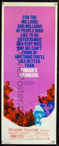 1q199 FINIAN'S RAINBOW insert movie poster '68 Fred Astaire, Francis Ford Coppola, Petula Clark