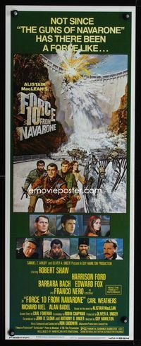 1q211 FORCE 10 FROM NAVARONE insert poster '78 Robert Shaw, Harrison Ford, Britt Ekland, Jim Brown