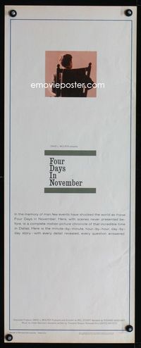 1q217 FOUR DAYS IN NOVEMBER insert '64 a complete motion picture chronicle of that time in Dallas!