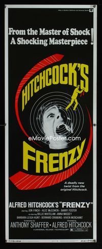 1q222 FRENZY insert movie poster '72 Alfred Hitchcock, Anthony Shaffer's shocking masterpiece!