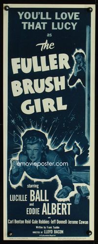 1q230 FULLER BRUSH GIRL insert movie poster R53 great image of fallen Lucille Ball, Eddie Albert
