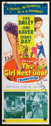 1q248 GIRL NEXT DOOR insert movie poster '53 artwork of Dan Dailey and sexy June Haver!