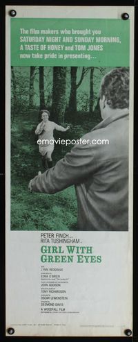 1q249 GIRL WITH GREEN EYES insert movie poster '64 Peter Finch, Rita Tushingham