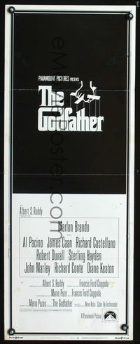 1q257 GODFATHER insert movie poster '72 Marlon Brando, Francis Ford Coppola crime classic!
