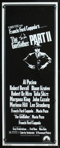 1q258 GODFATHER PART II insert '74 Robert De Niro, Al Pacino, Francis Ford Coppola mobster sequel!