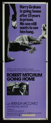 1q260 GOING HOME insert movie poster '71 ex-con Robert Mitchum's son wants to see him hang!