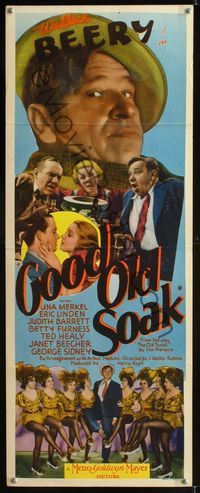 1q265 GOOD OLD SOAK insert movie poster '37 great images of Wallace Beery, Una Merkel
