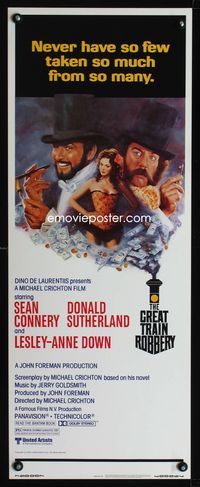 1q272 GREAT TRAIN ROBBERY insert poster '79 Sean Connery, Sutherland & Lesley-Anne Down by Tom Jung!