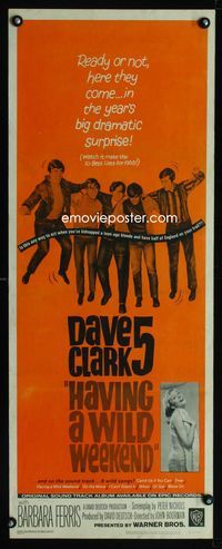 1q292 HAVING A WILD WEEKEND insert movie poster '65 great image of The Dave Clark 5!